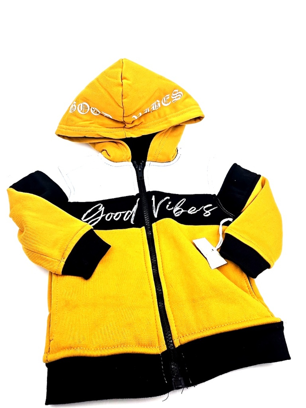 Good Vibes Full Zip Sweater Jacket Size 3T Boys Toddlers Hooded Pockets